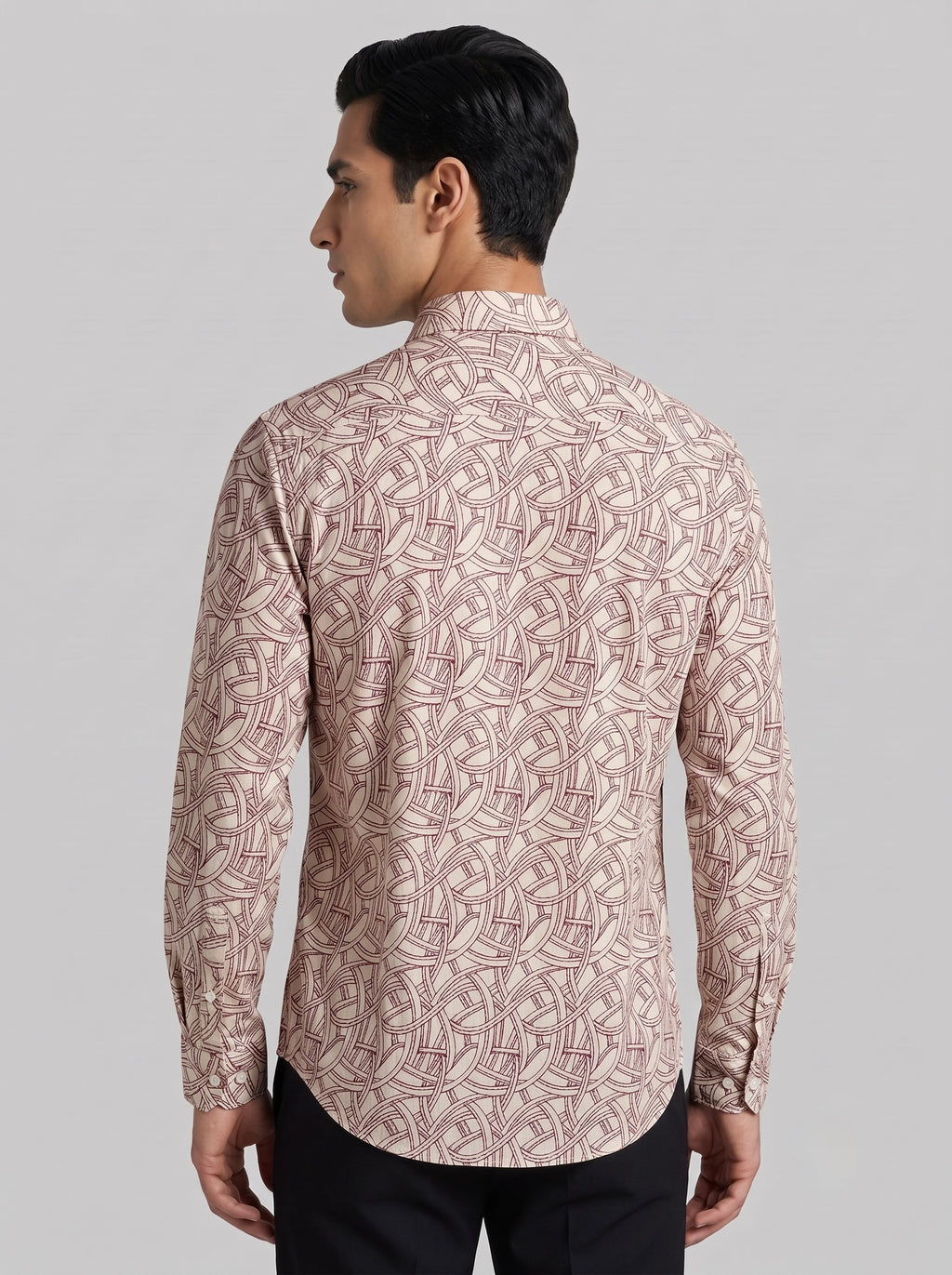 Men’s Interlaced Print Full Sleeve Shirt