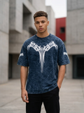 Snipes oversized acid wash graphic T-shirt featuring bold print and relaxed fit, casual streetwear style.