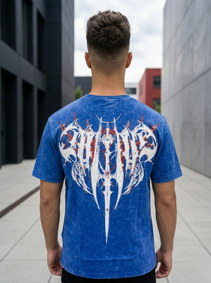Snipes oversized acid wash graphic T-shirt featuring a relaxed fit and bold design, perfect for casual streetwear style.