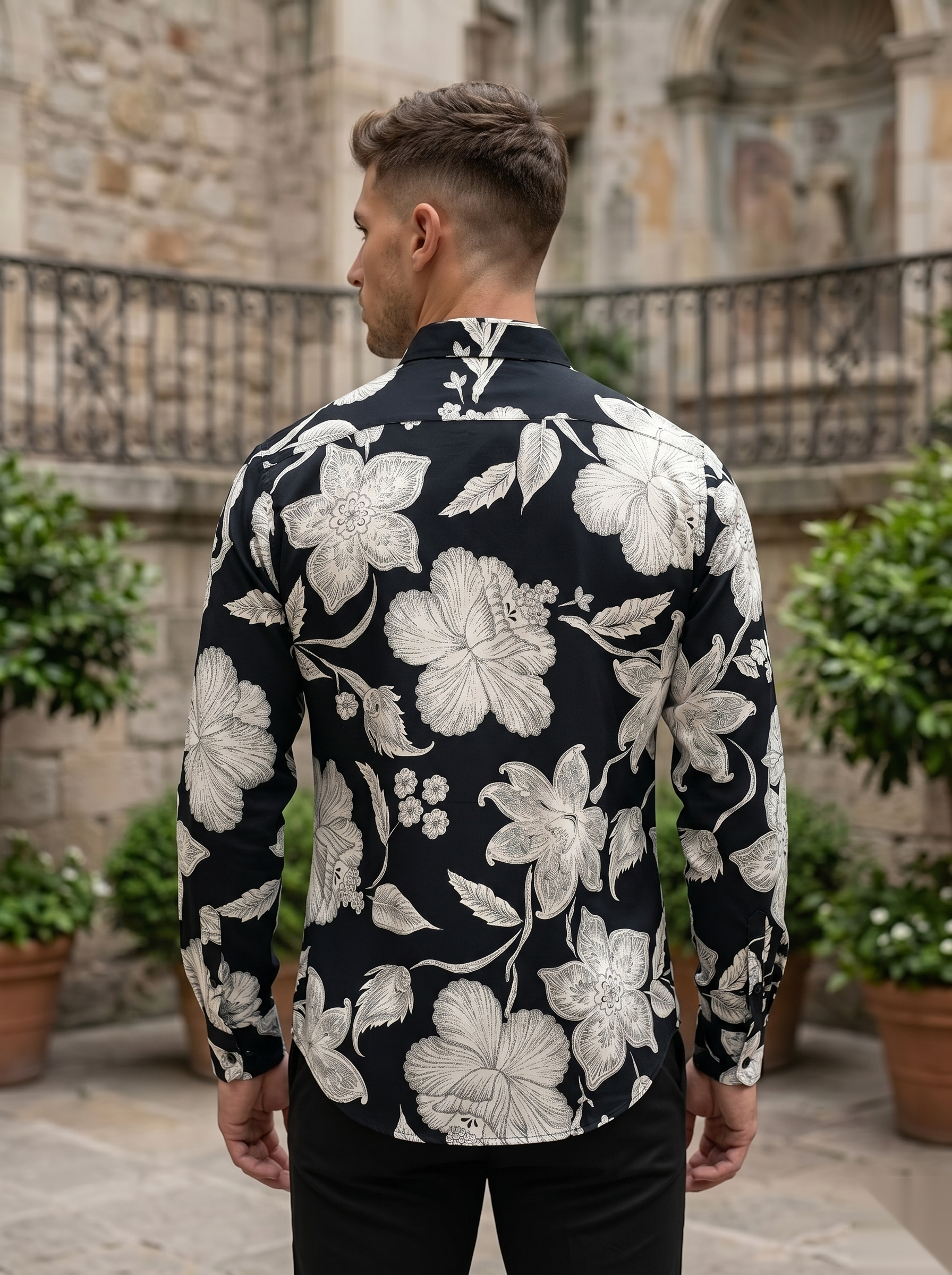 Viscose Printed Shirt - B&W