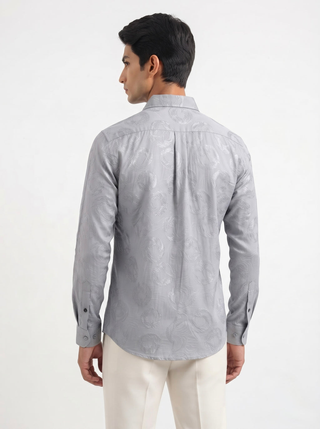 Men’s Swirl Pattern Party Wear Shirt