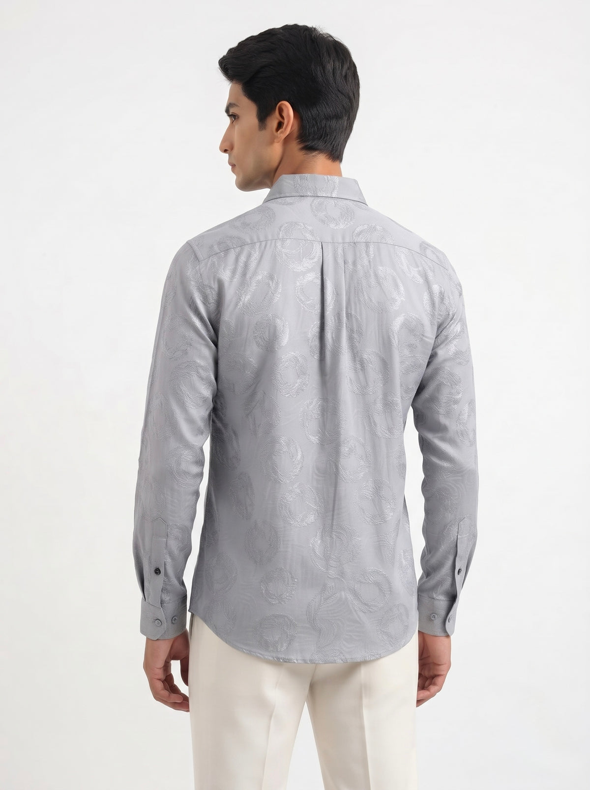 Men’s Swirl Pattern Party Wear Shirt