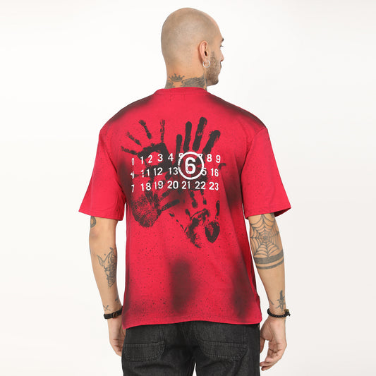 Back Print Distressed Washed T-Shirt