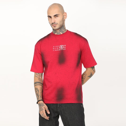 Back Print Distressed Washed T-Shirt