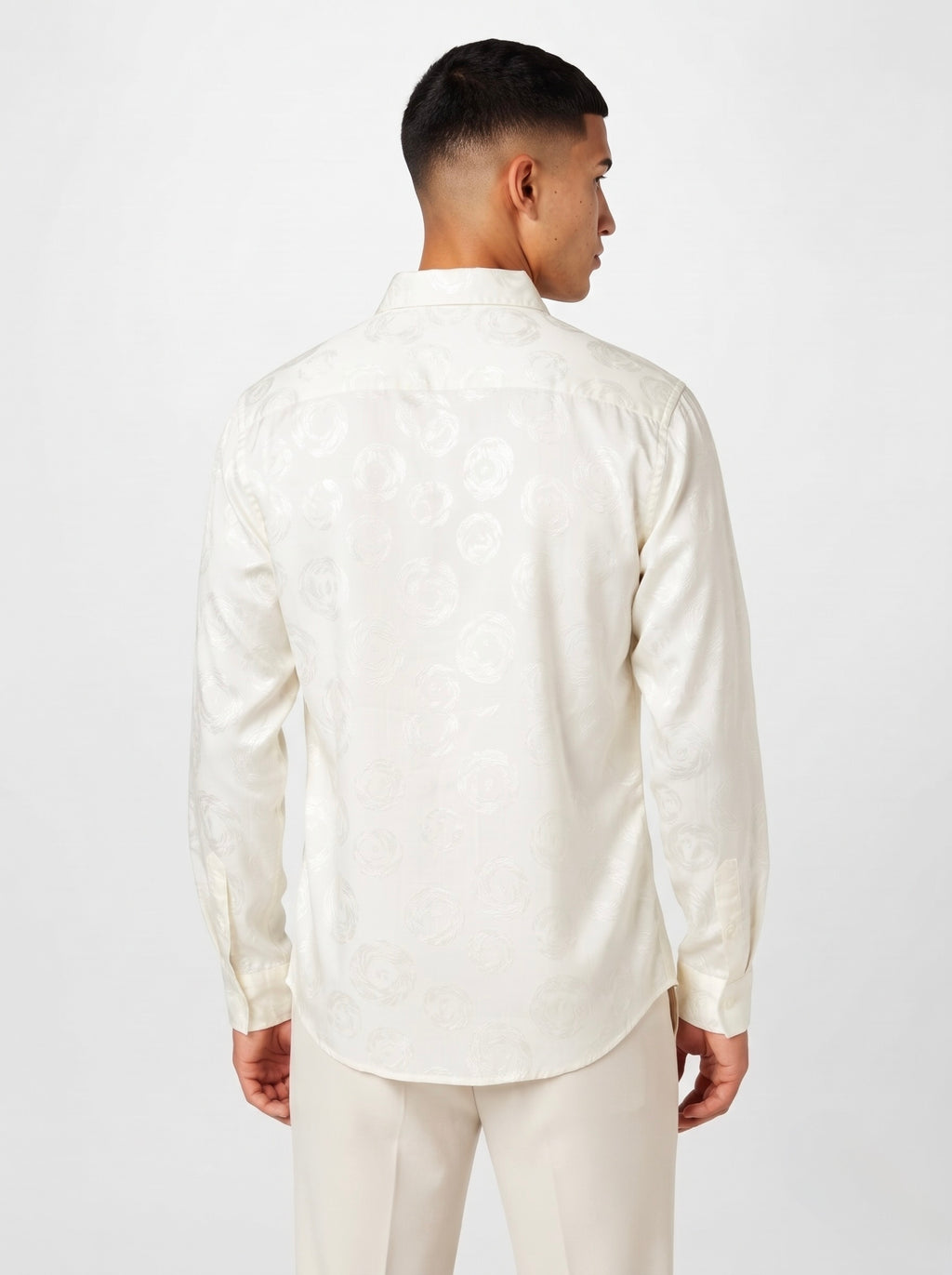 Men’s Swirl Pattern Party Wear Shirt