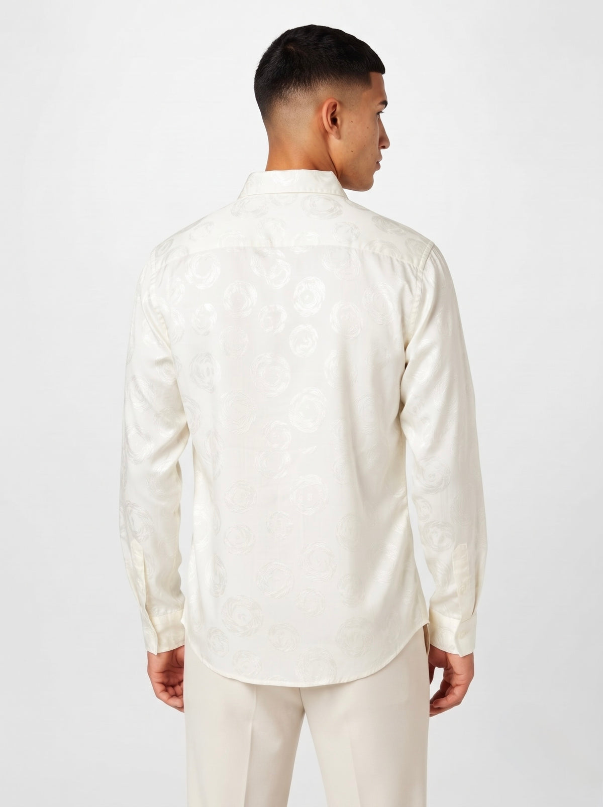 Men’s Swirl Pattern Party Wear Shirt