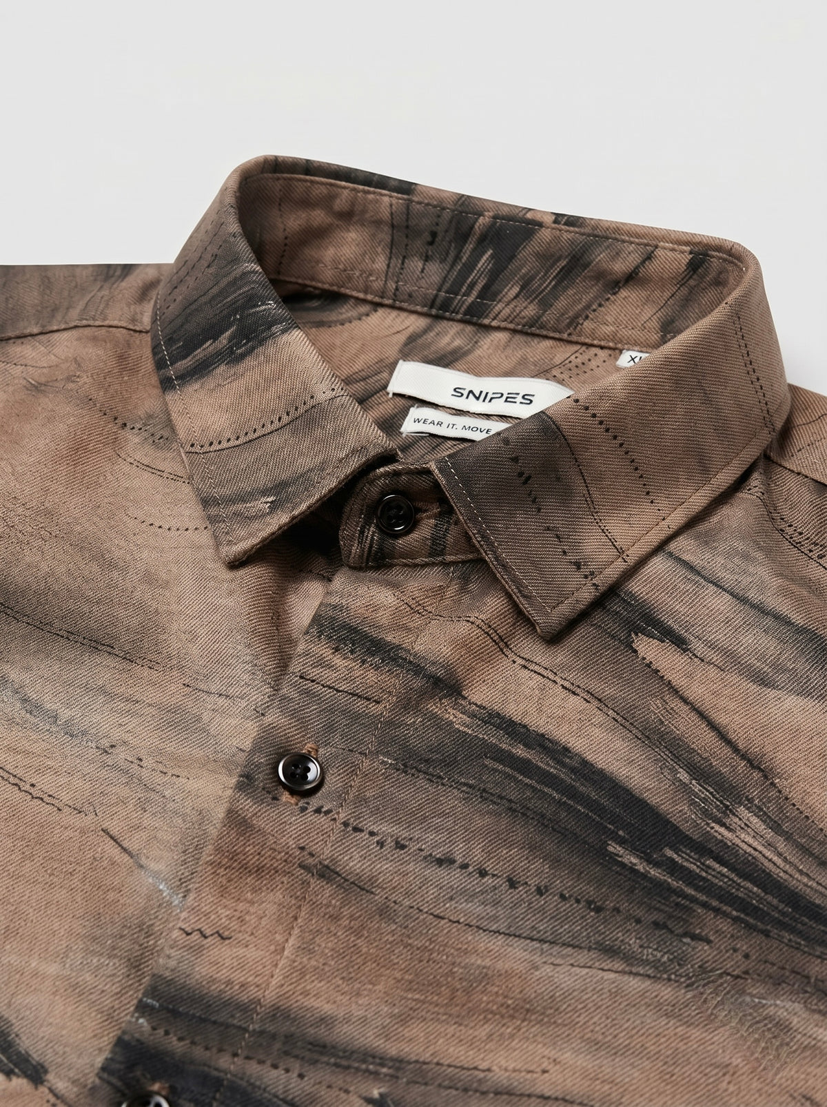 Men’s Abstract Brushstroke Foil Print Full Sleeve Shirt