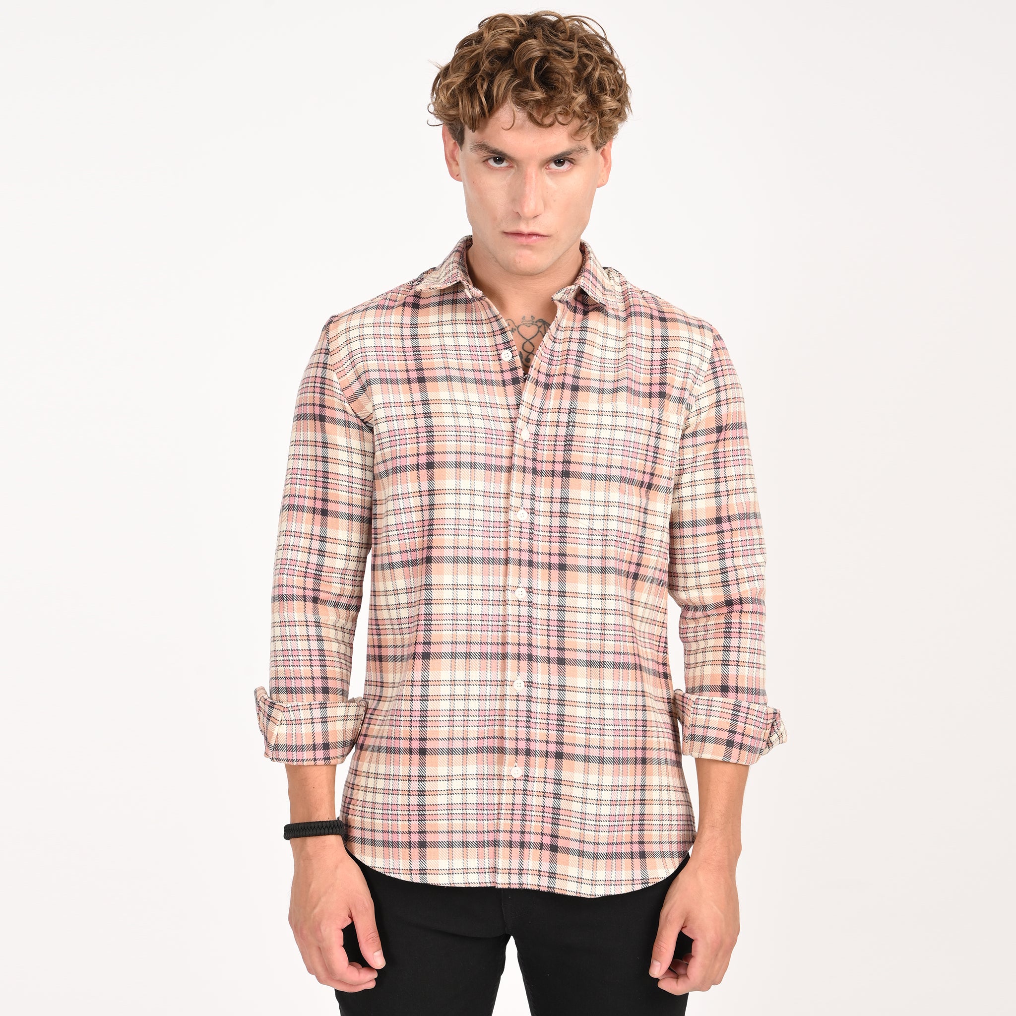 Casual Blush Tartan Shirt - Snipes Main image