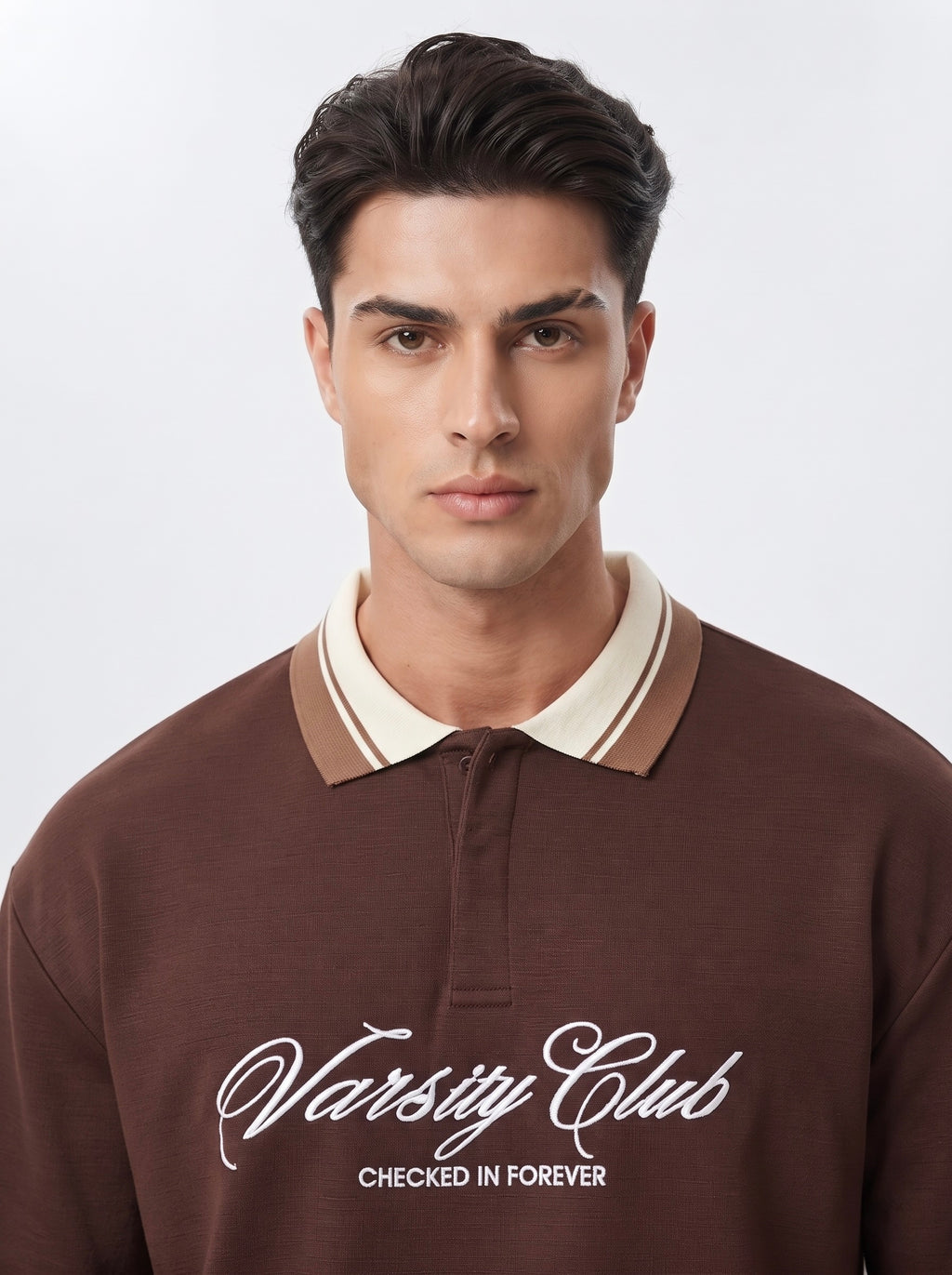 Men’s Varsity Club Full Sleeve Polo Sweatshirt