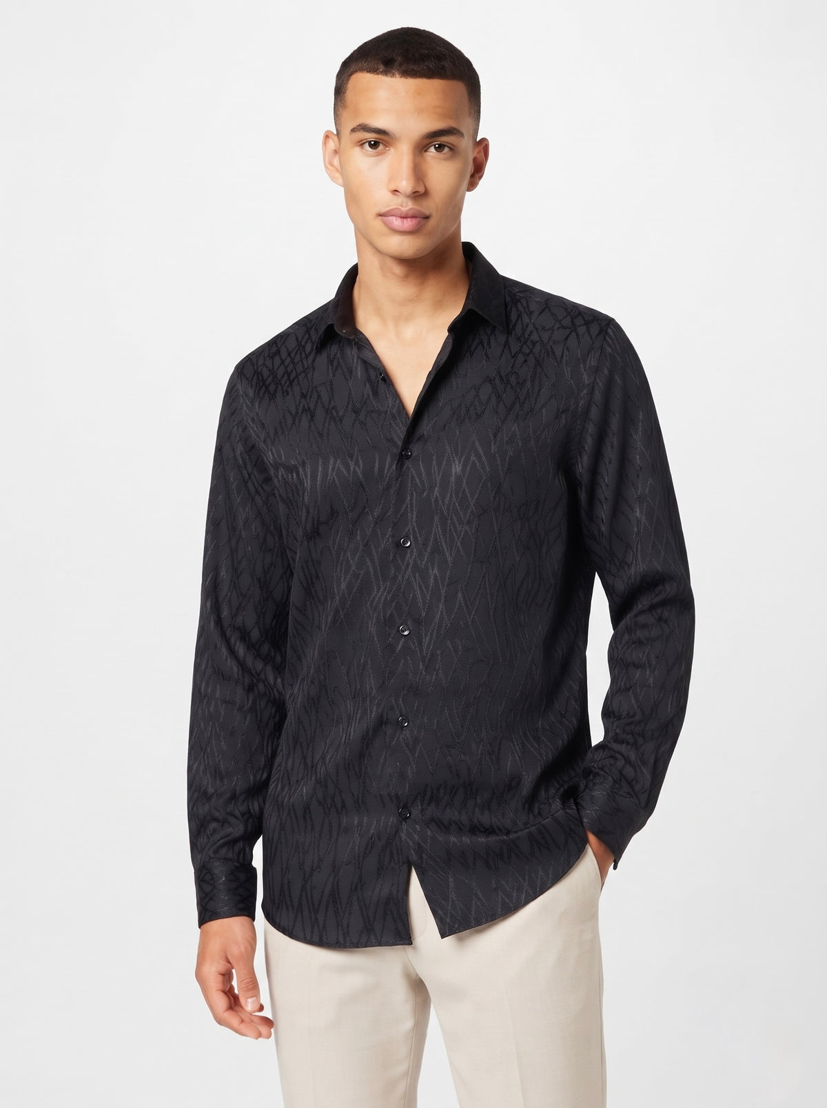 Men’s Cross Stripes Party Wear Shirt