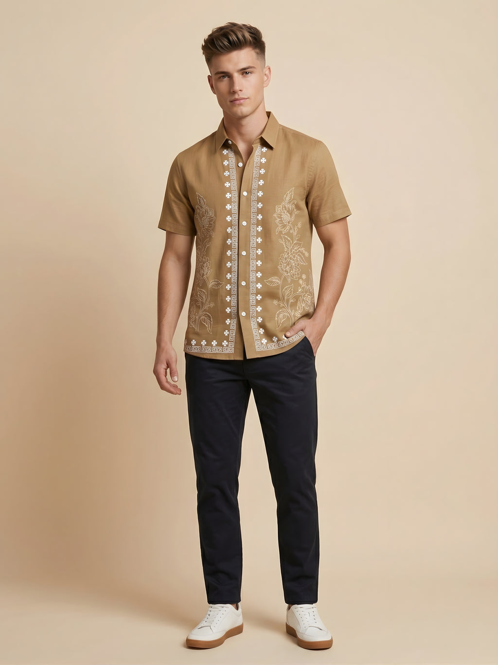 Snipes embroidery print shirt featuring long sleeves and detailed designs, displayed on a hanger against a white background.