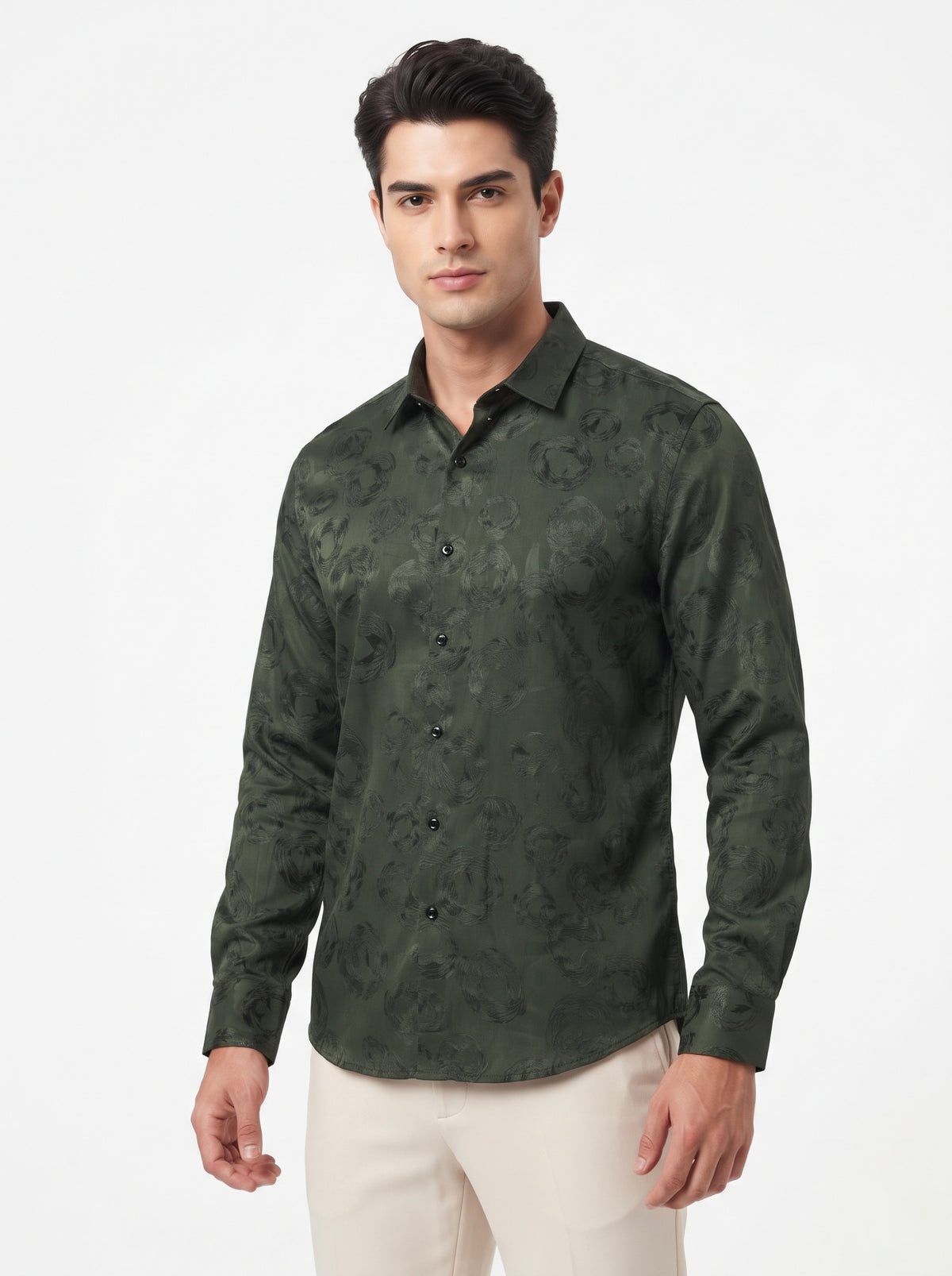 Men’s Swirl Pattern Party Wear Shirt – Snipes