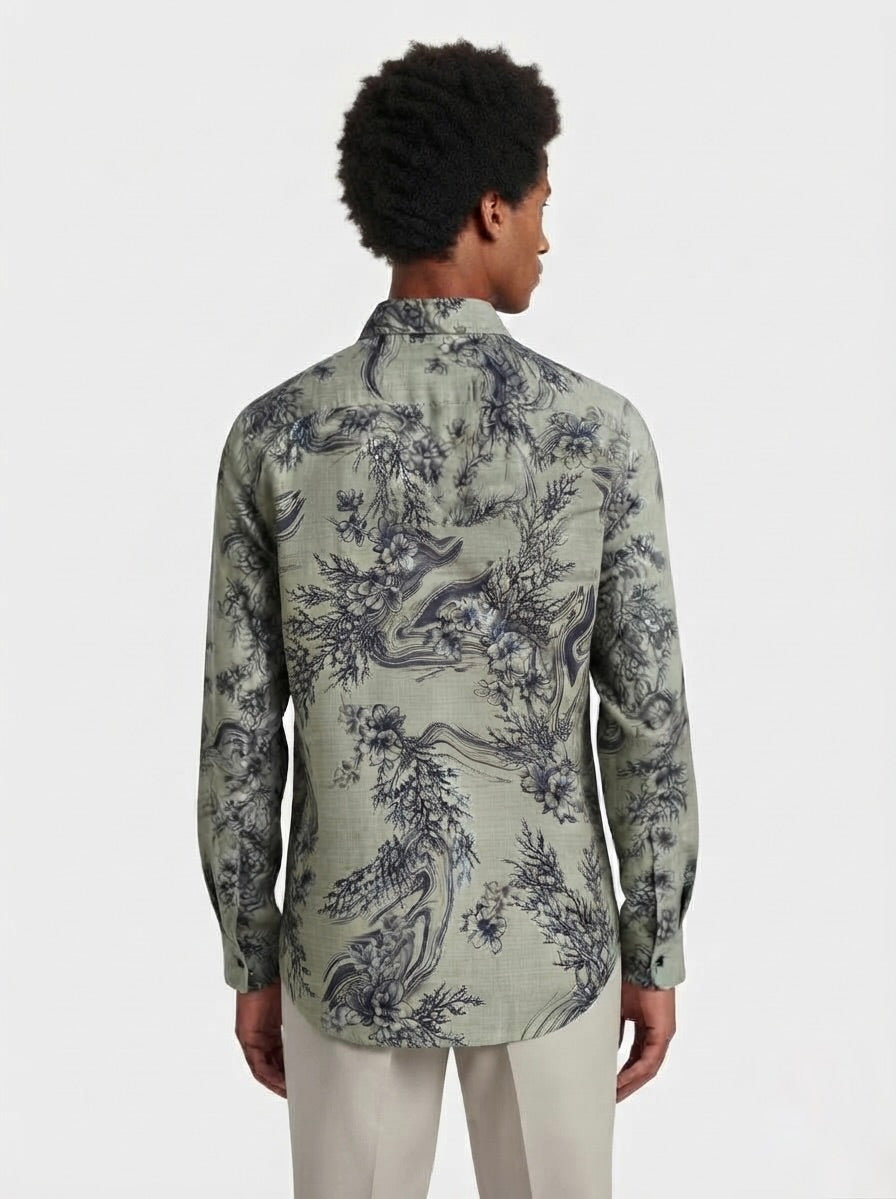 Men’s Floral Foil Print Full Sleeve Shirt