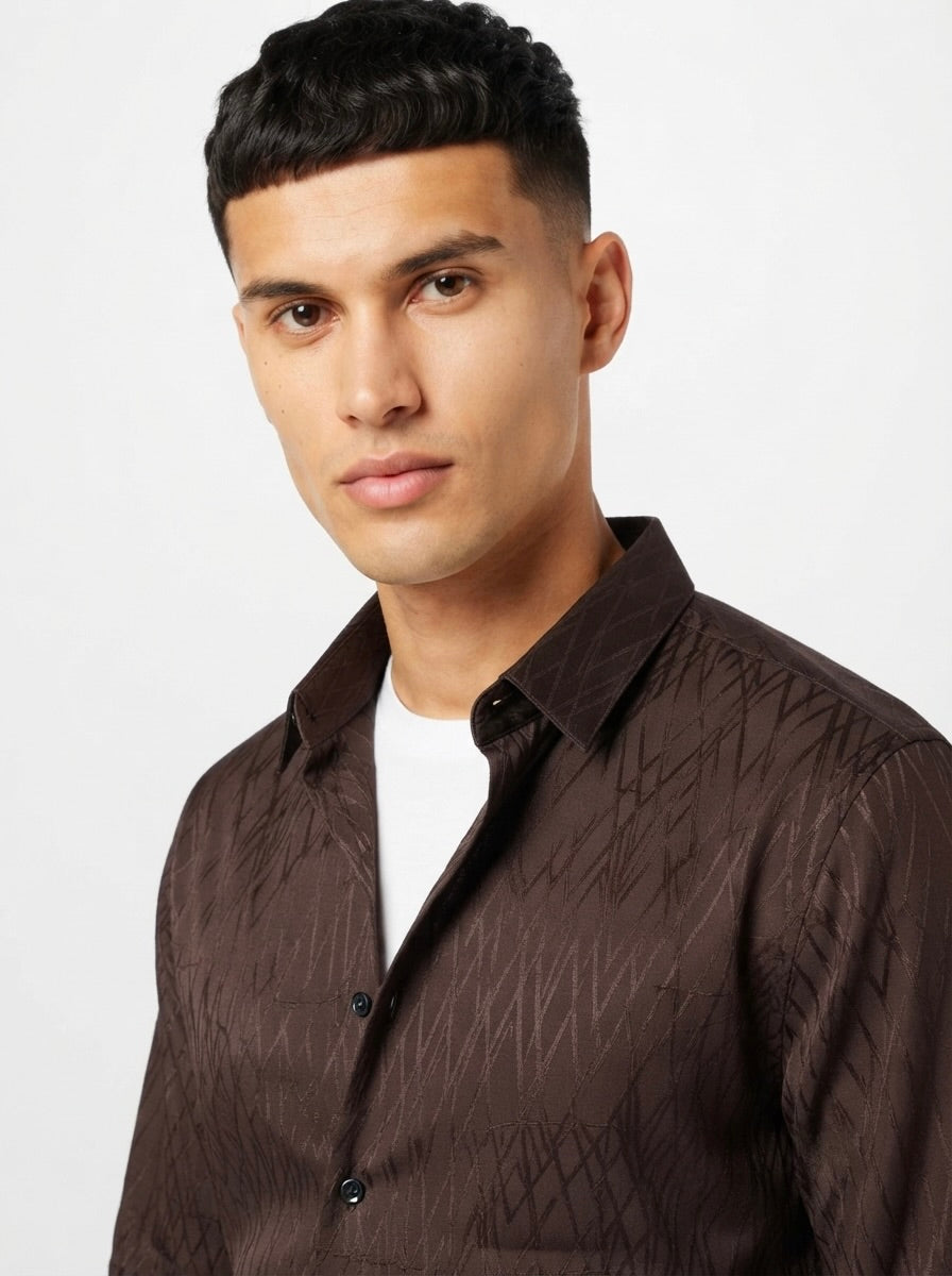 Men’s Cross Stripes Party Wear Shirt