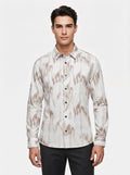 Men’s Snipes full sleeve shirt with abstract brushstroke print, showcasing vibrant artistic design on the fabric.