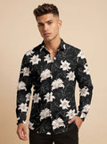 Snipes stone printed shirt featuring a stylish stone pattern, long sleeves, and a classic collar for casual wear.