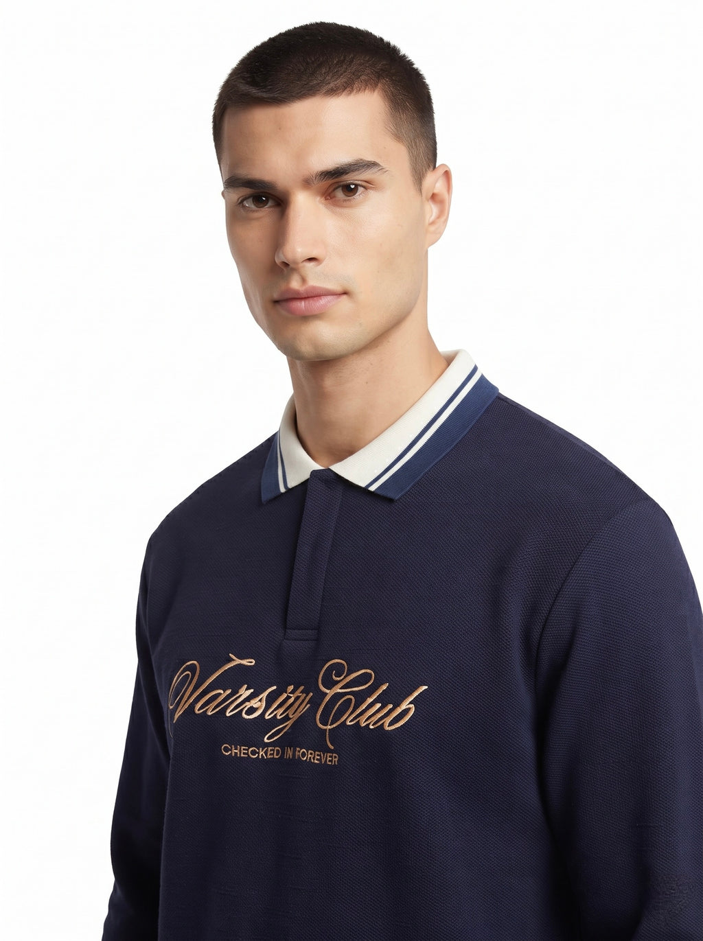 Men’s Varsity Club Full Sleeve Polo Sweatshirt