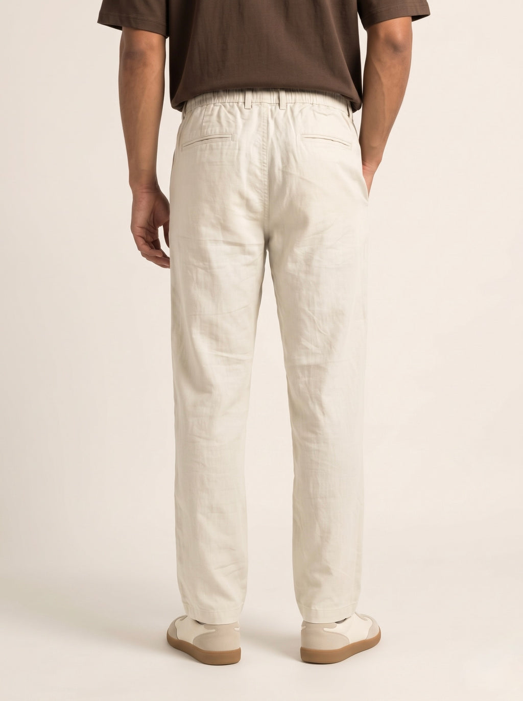 Men’s Pure Linen Loose Fit Drawstring Trousers
