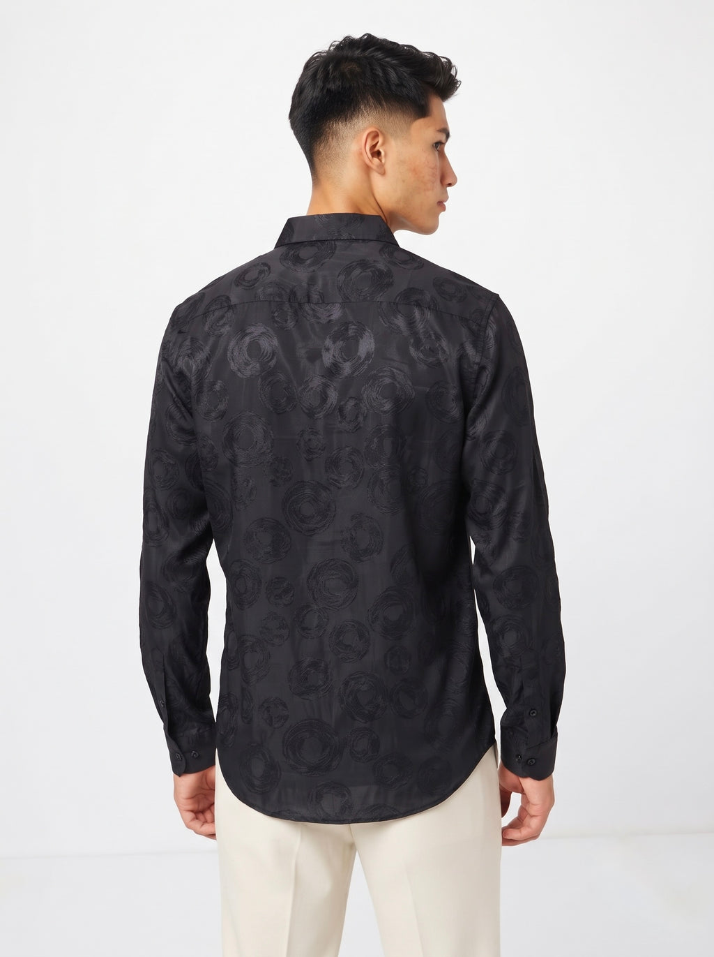 Men’s Swirl Pattern Party Wear Shirt