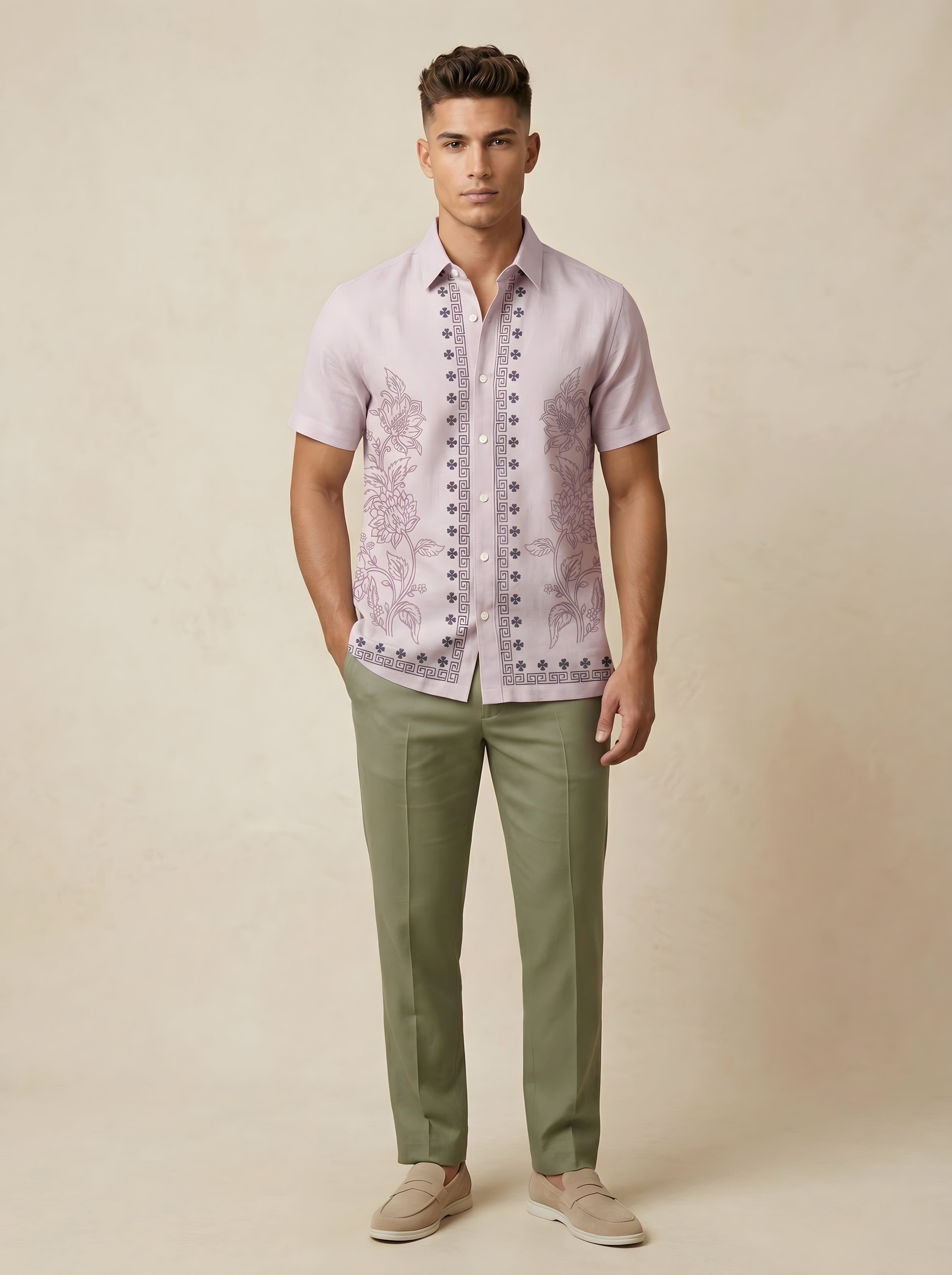 Snipes embroidery print shirt with long sleeves, featuring colorful embroidered design on a casual button-up shirt.