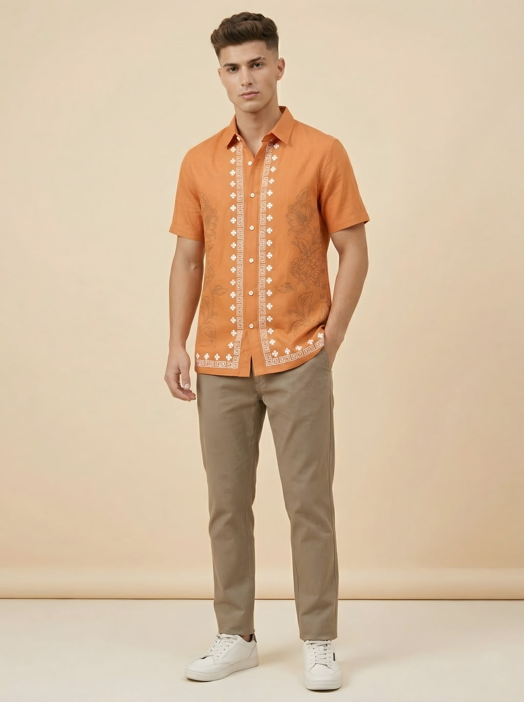 Snipes embroidery print shirt featuring a detailed design on the front, long sleeves, and a classic collar for casual style.