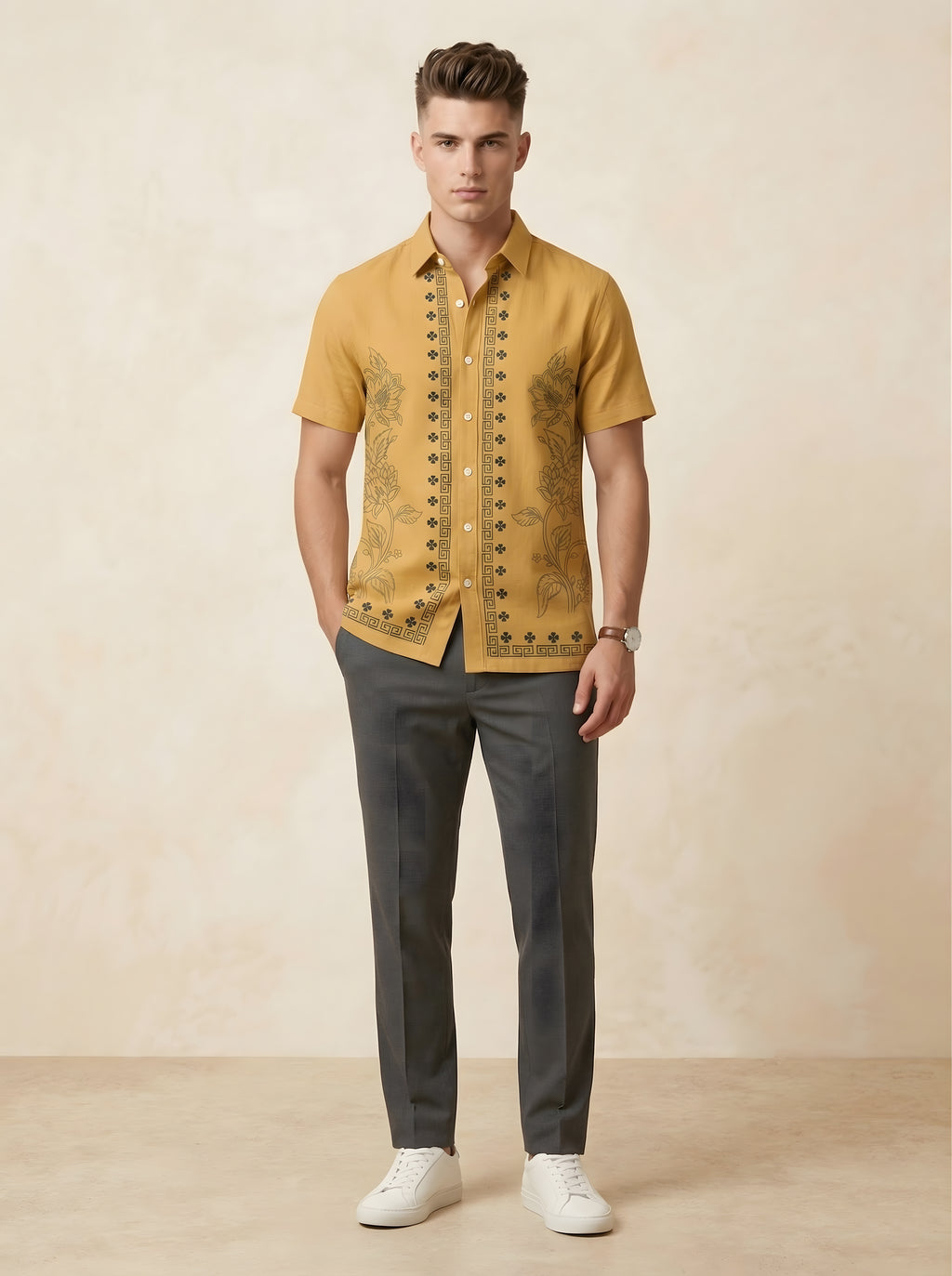 Snipes embroidery print shirt featuring a high/short sleeve design with colorful embroidered patterns on soft fabric.