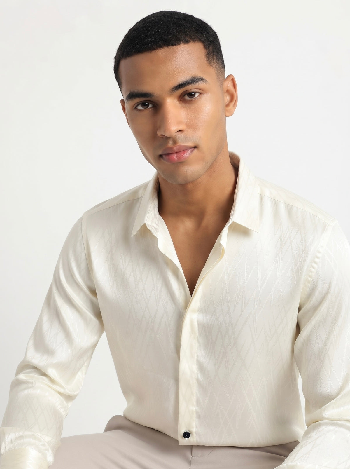 Men’s Cross Stripes Party Wear Shirt