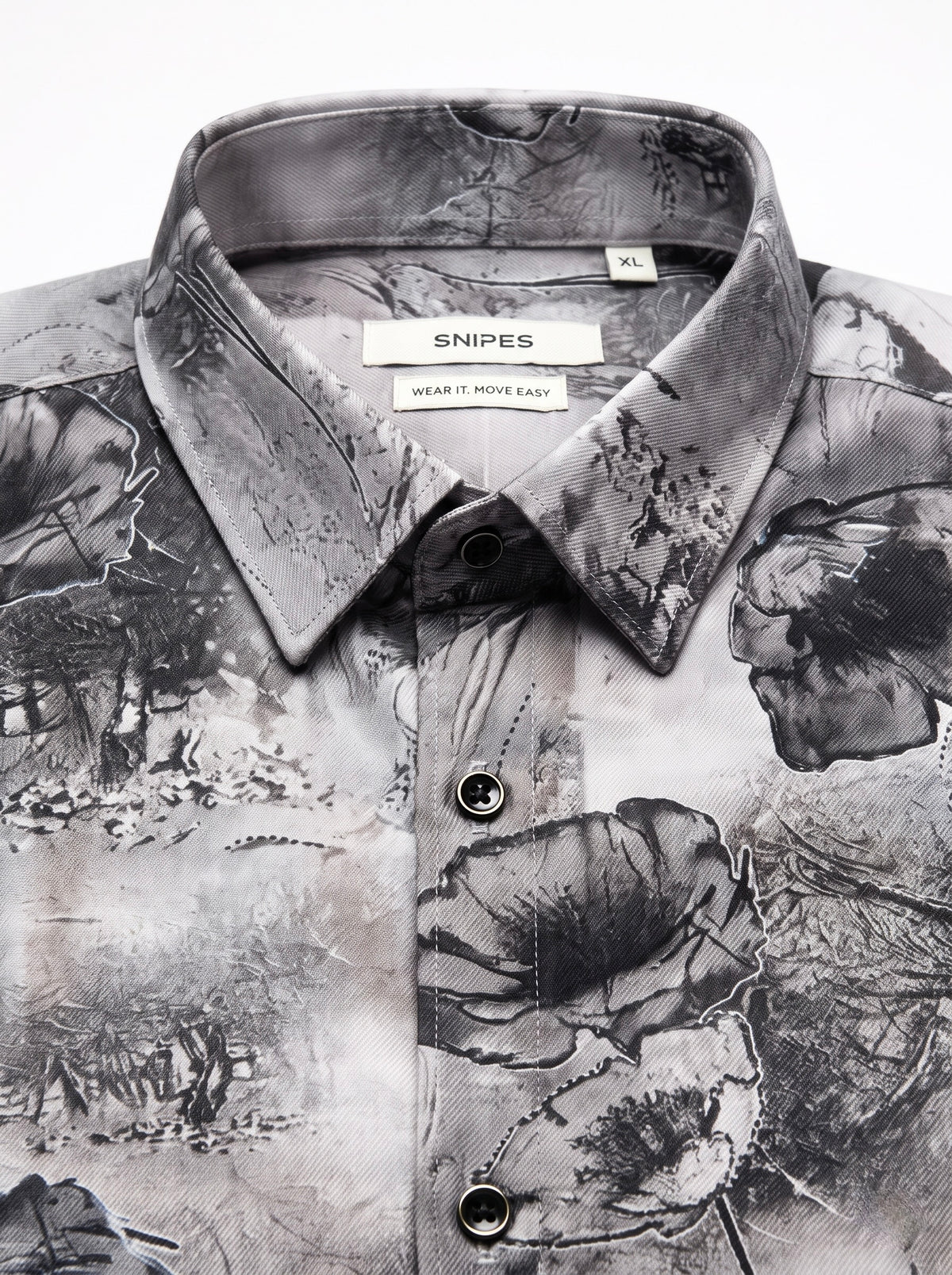 Men’s Abstract Floral Foil Print Full Sleeve Shirt