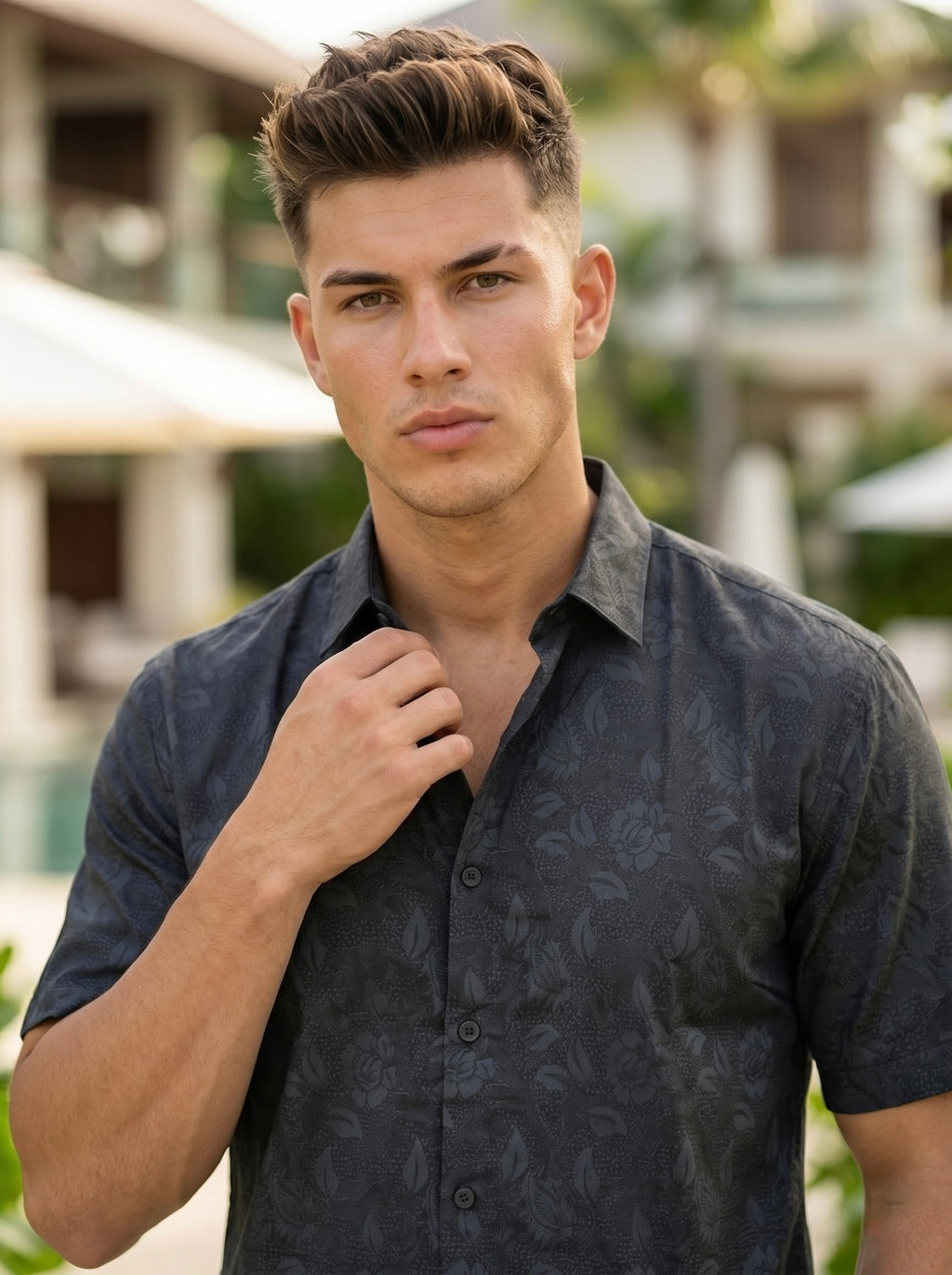 Floral Textured Jacquard Shirt