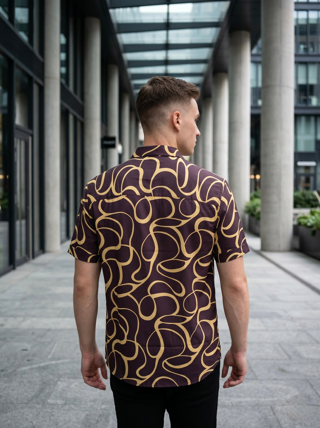 Digital Prints Half Sleeve Shirts - Brown