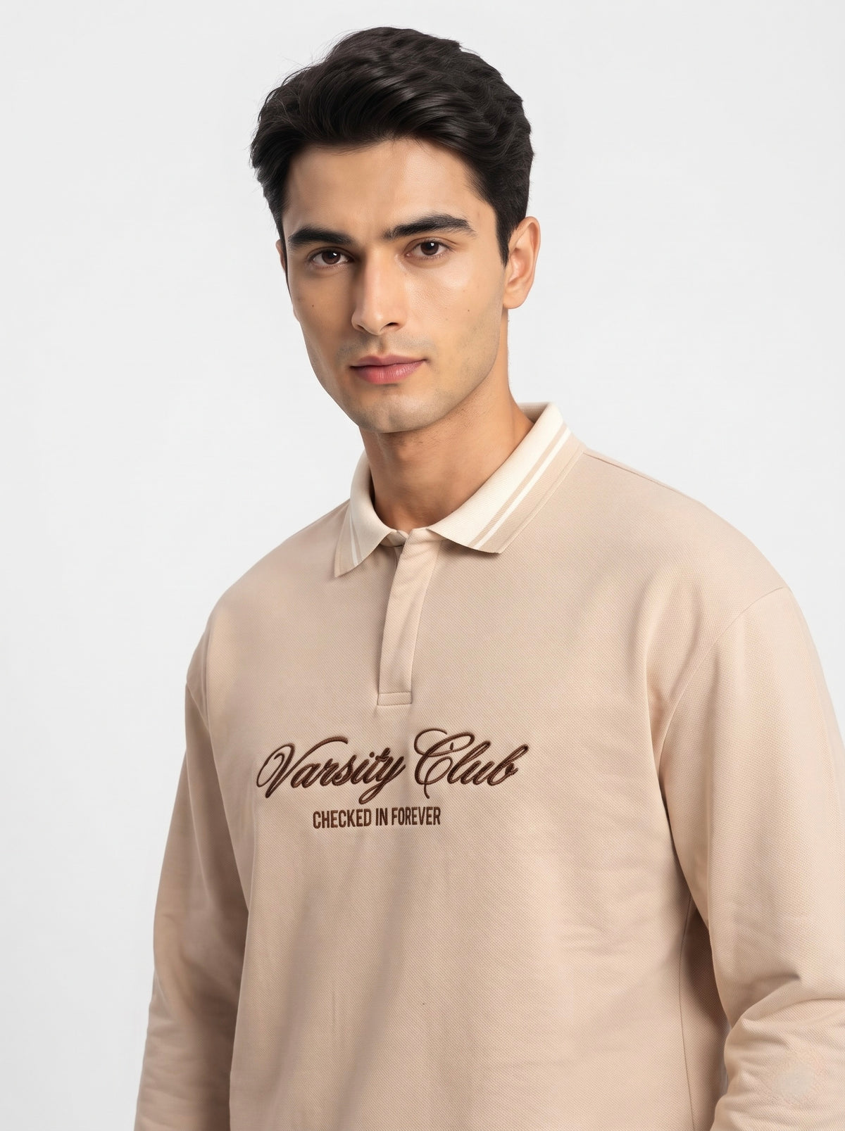 Men’s Varsity Club Full Sleeve Polo Sweatshirt