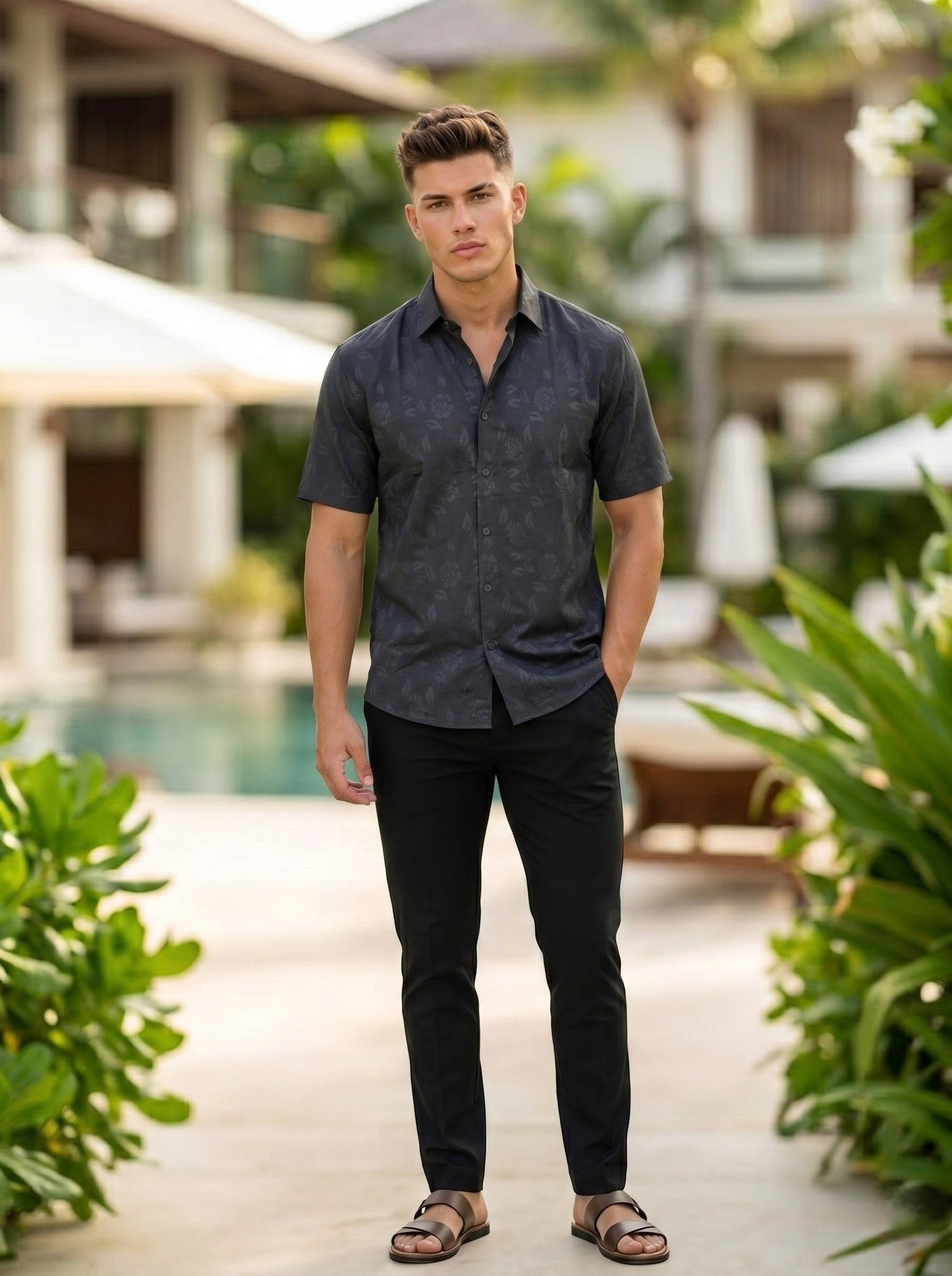 Floral Textured Jacquard Shirt
