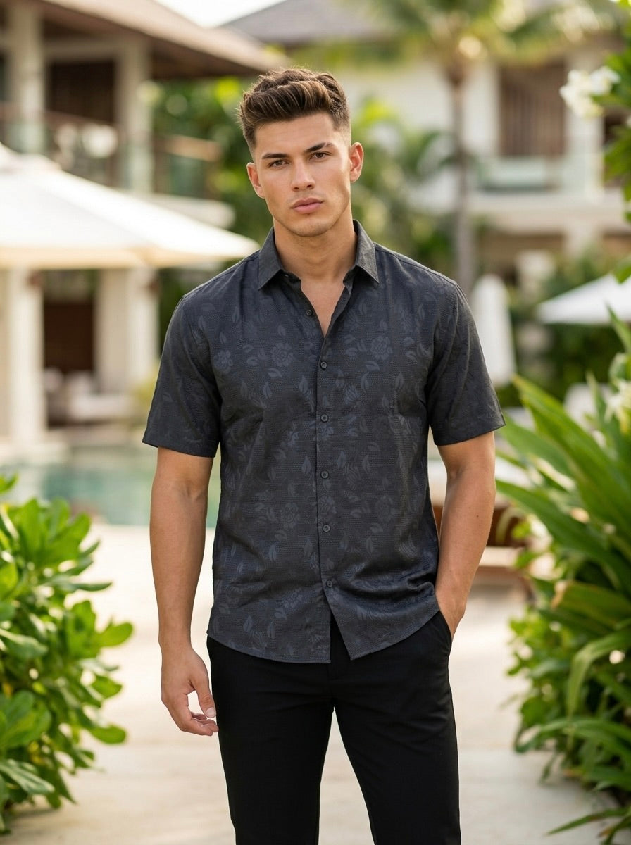 Floral Textured Jacquard Shirt
