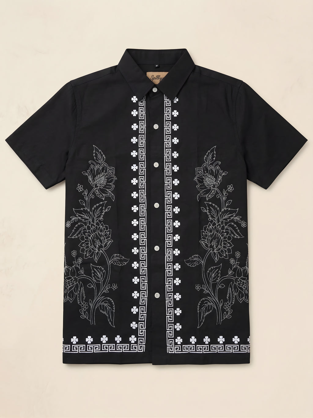 Snipes embroidery print shirt, long-sleeve casual shirt featuring detailed embroidery and stylish design, displayed on a hanger.
