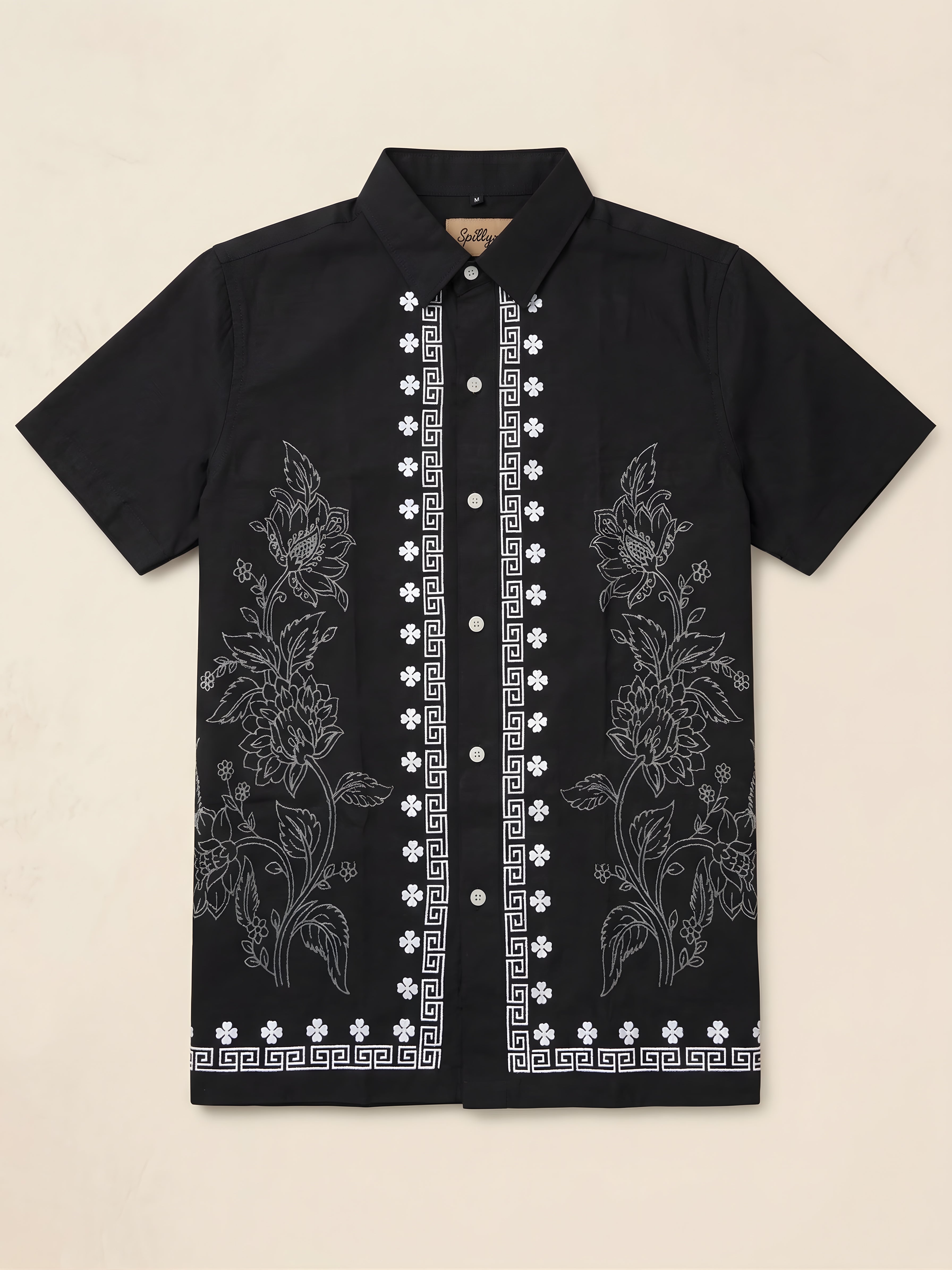 Snipes embroidery print shirt, long-sleeve casual shirt featuring detailed embroidery and stylish design, displayed on a hanger.