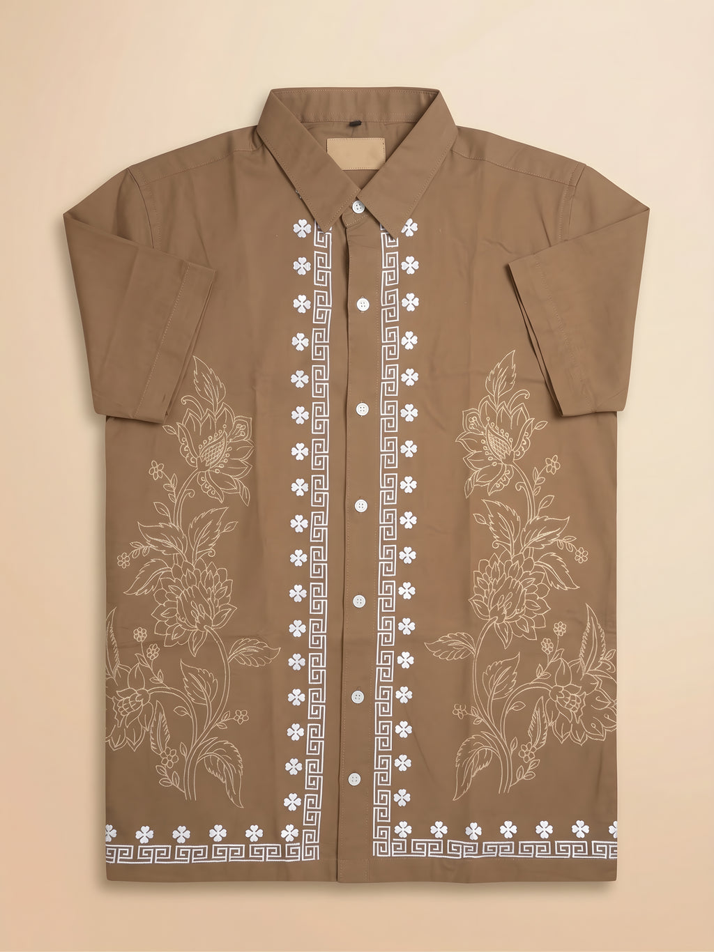 Snipes embroidery print shirt with long sleeves featuring detailed embroidery design, casual and stylish men's shirt.