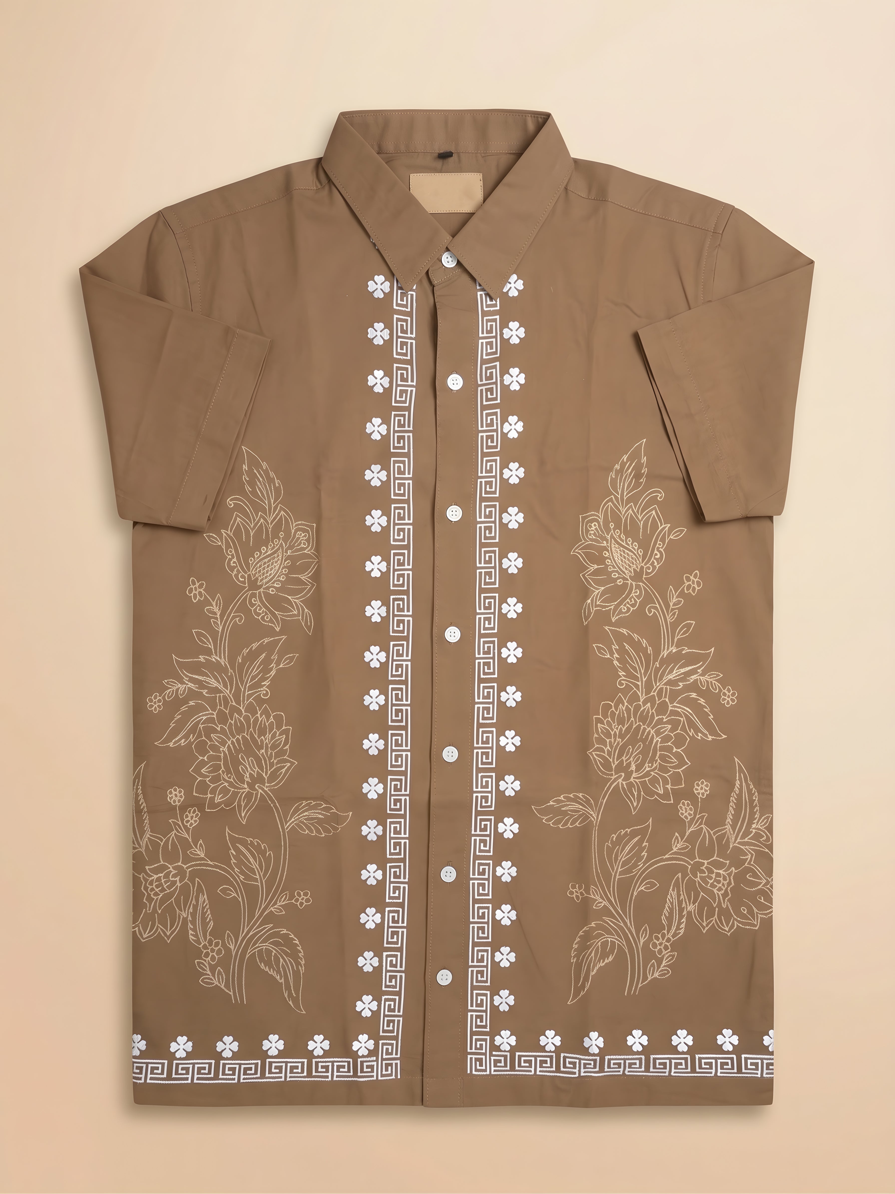Snipes embroidery print shirt with long sleeves featuring detailed embroidery design, casual and stylish men's shirt.