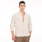 Mandarin Collar Shirts in Vertical Stripes - Snipes