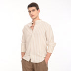 Mandarin Collar Shirts in Vertical Stripes - Snipes