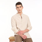 Mandarin Collar Shirts in Vertical Stripes - Snipes