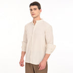Striped Casual Shirt with Mandarin Collar - Snipes