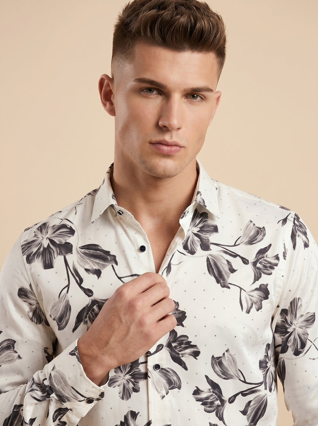 Snipes stone printed shirt with a casual fit, featuring a stylish stone pattern on soft fabric.