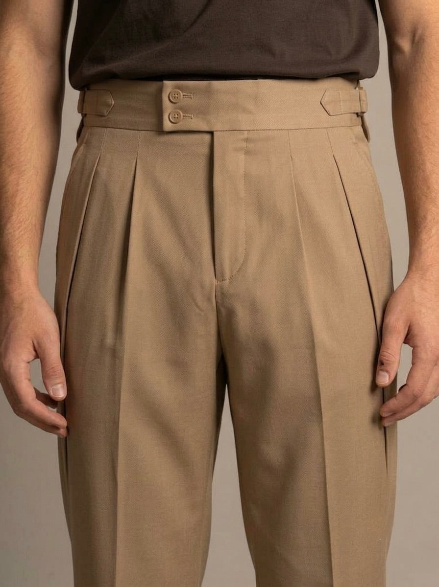 Men’s Single-Pleated Gurkha Trousers