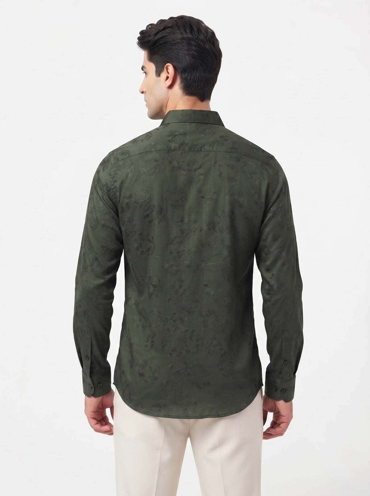 Men’s Swirl Pattern Party Wear Shirt
