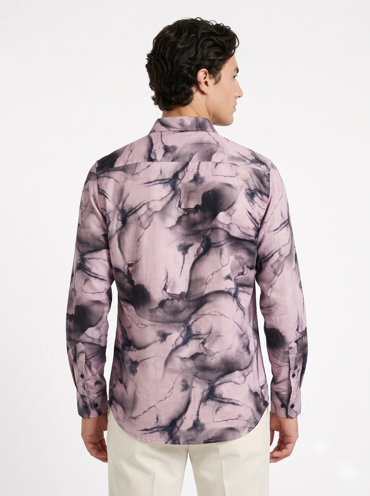 Men’s Abstract Marble Foil Print Full Sleeve Shirt