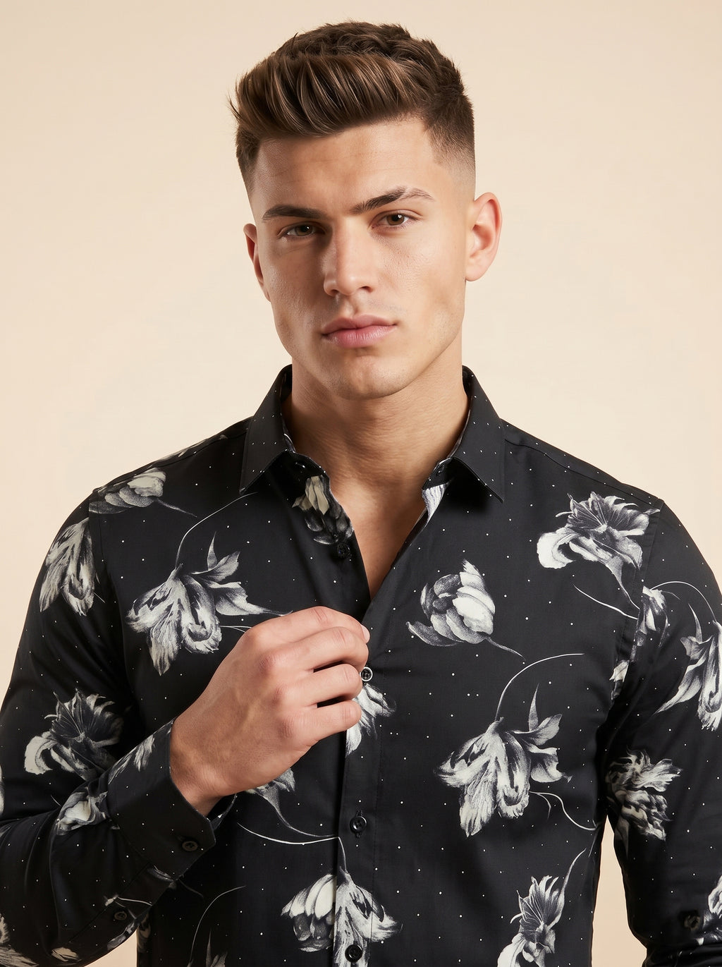 Stone printed shirt by Snipes featuring a stylish stone pattern, long sleeves, and a classic fit perfect for casual wear.