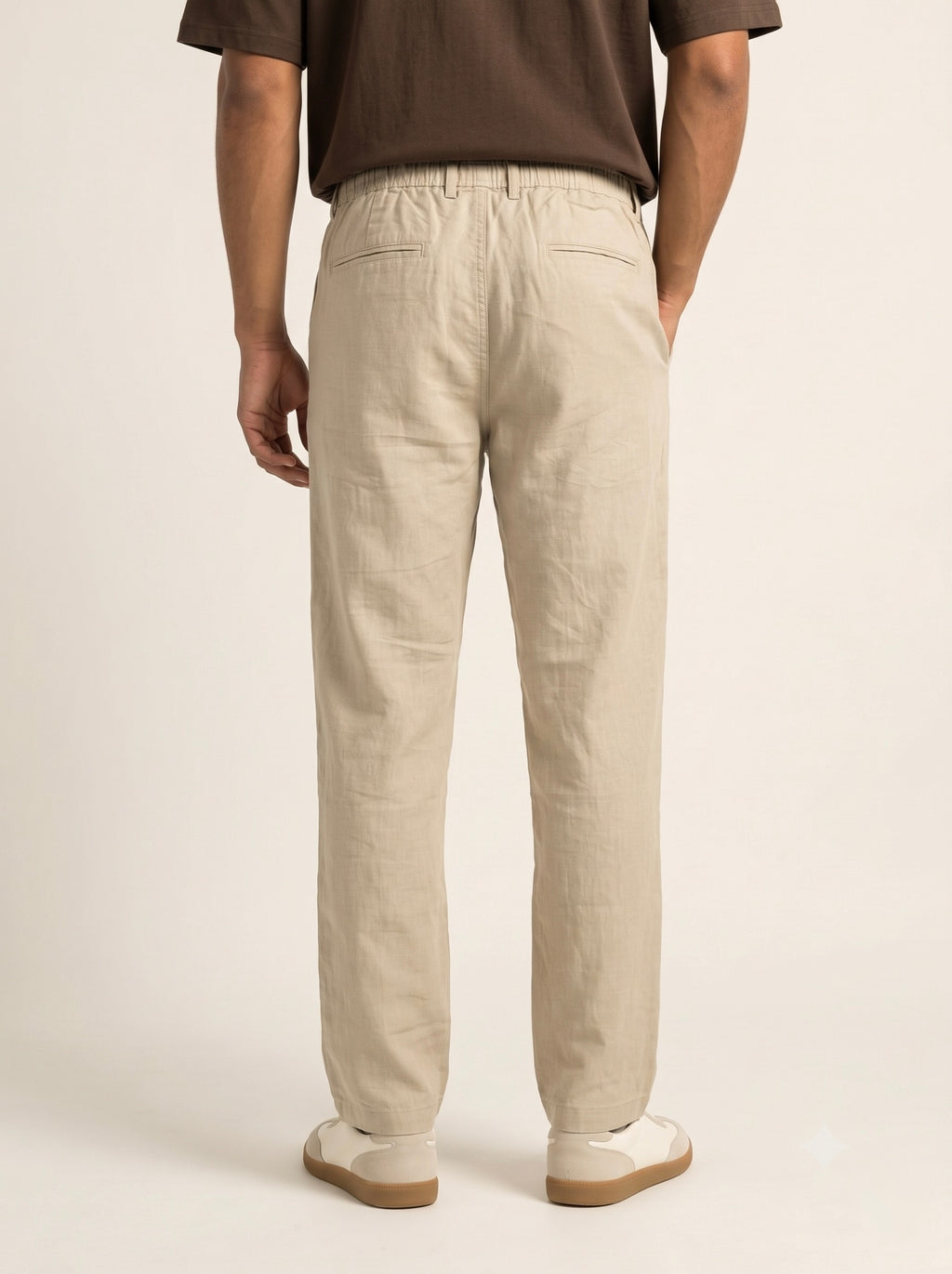 Men’s Pure Linen Loose Fit Drawstring Trousers