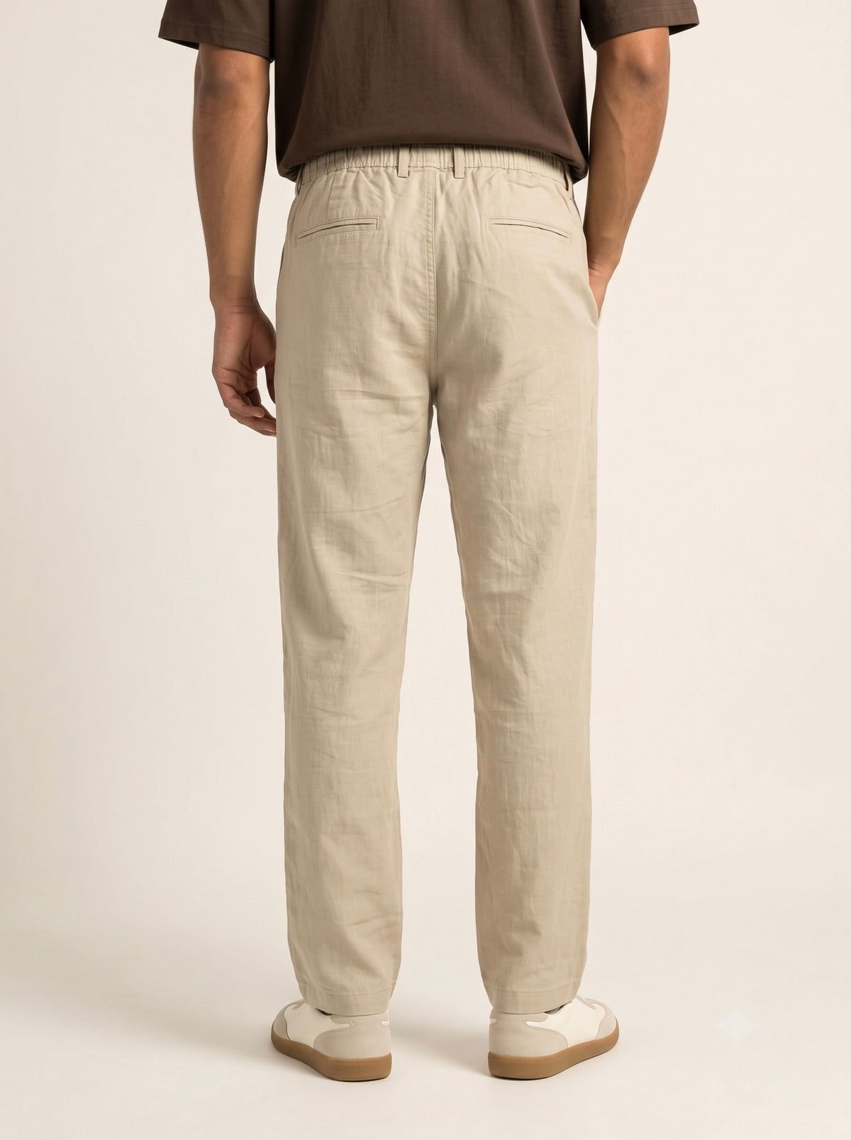 Men’s Pure Linen Loose Fit Drawstring Trousers