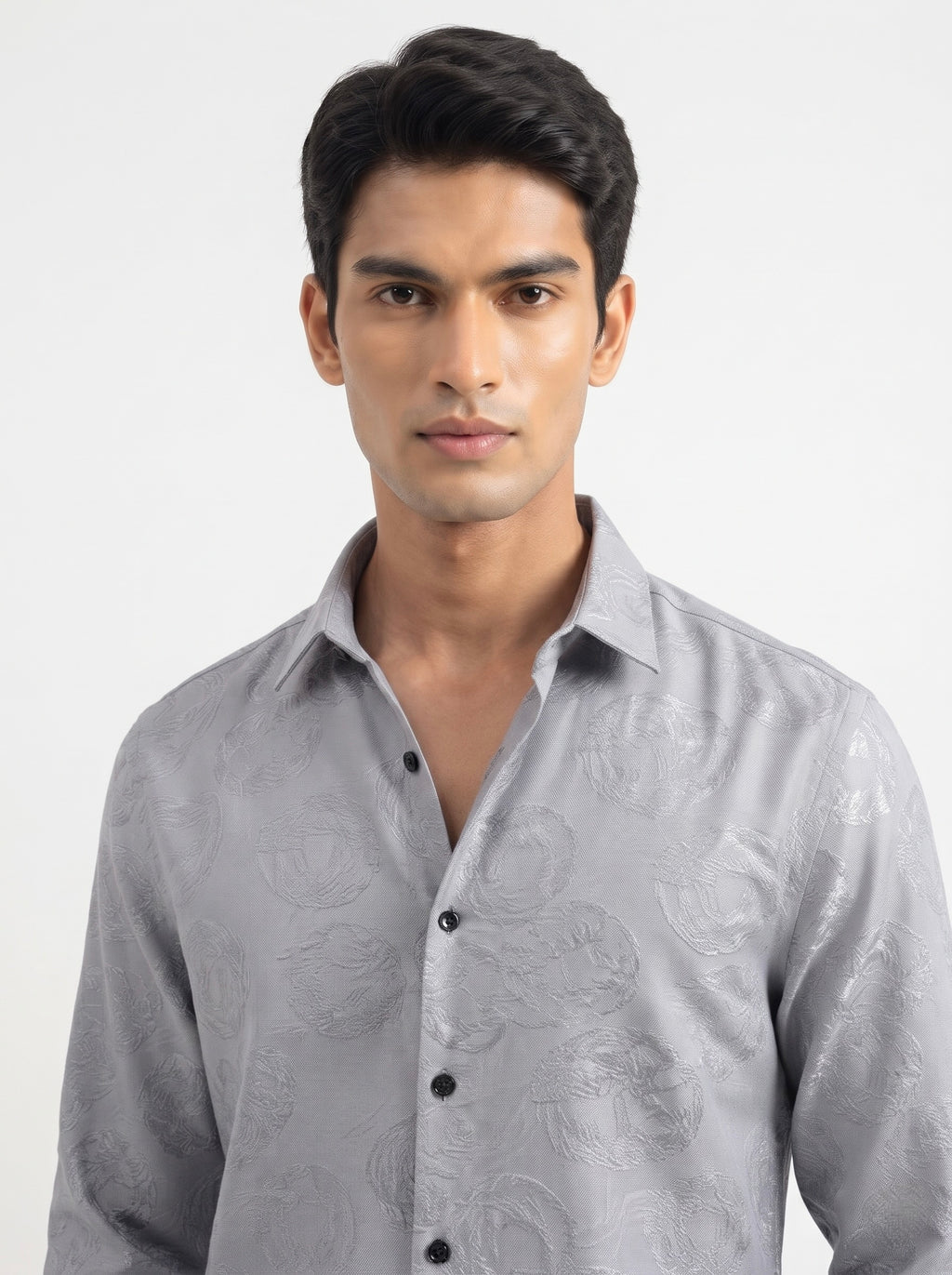 Men’s Swirl Pattern Party Wear Shirt