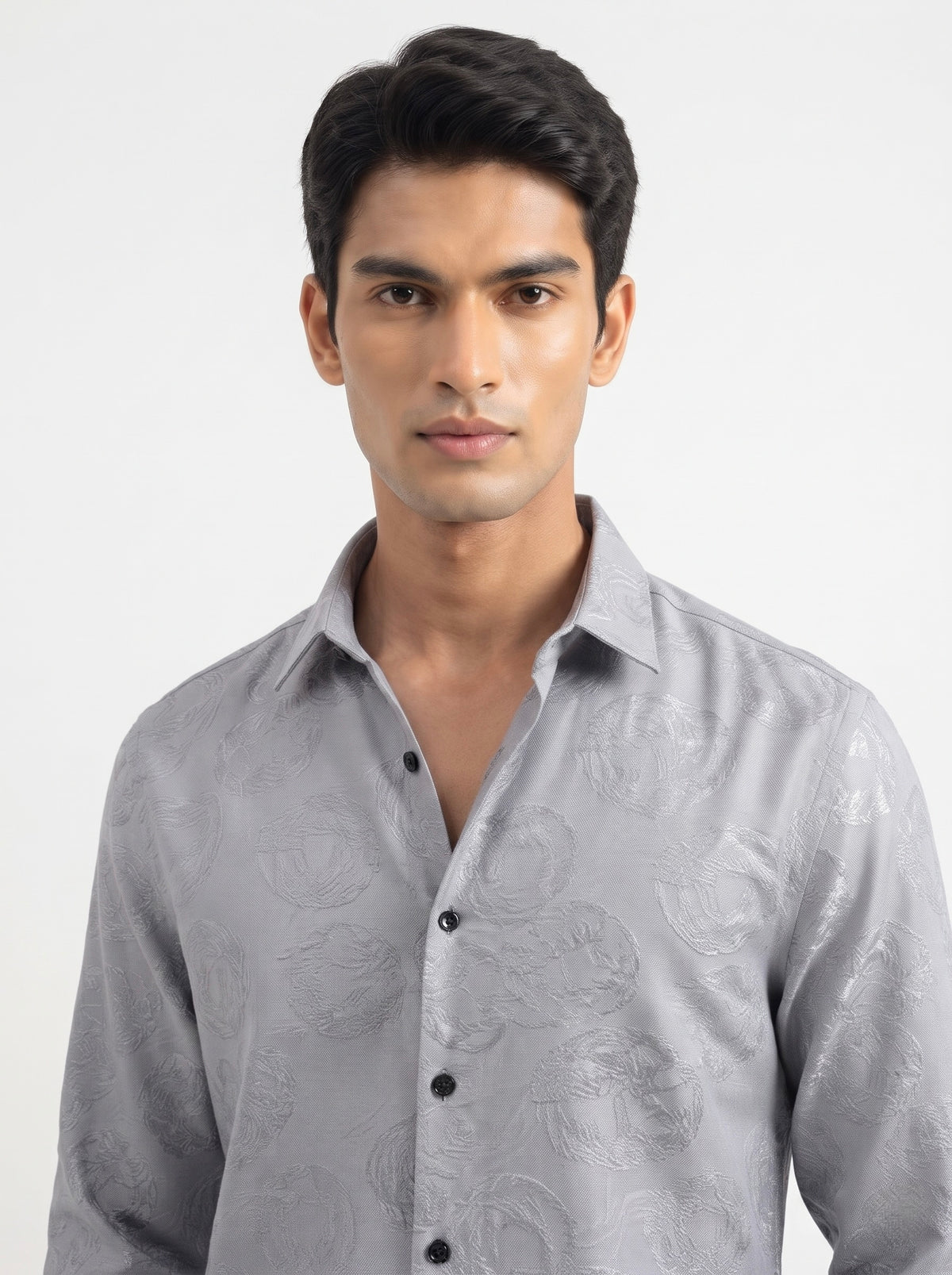 Men’s Swirl Pattern Party Wear Shirt